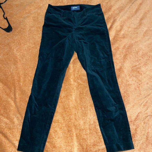 Old navy teal velvet cropped pant - Picture 4 of 4